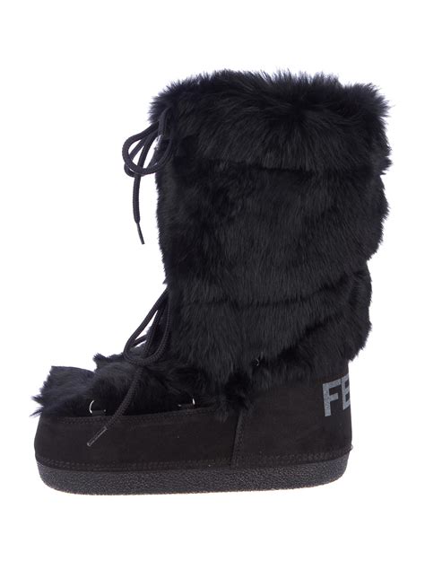 Fendi Fur Trim Moon Boots w/ Tags 